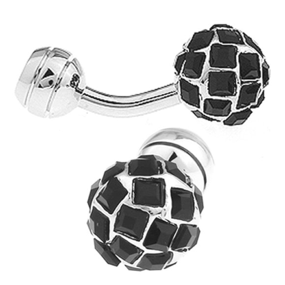NEW Black Swarovski Crystal Ball Cufflinks